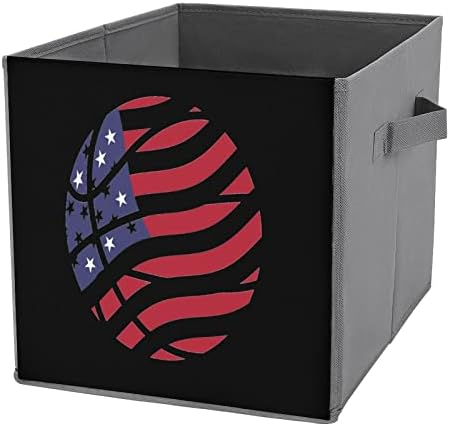 Bandeira americana baseketball caixas de armazenamento colapsível Cubos Organizador Trendy Fabric Storage Caixas inseram