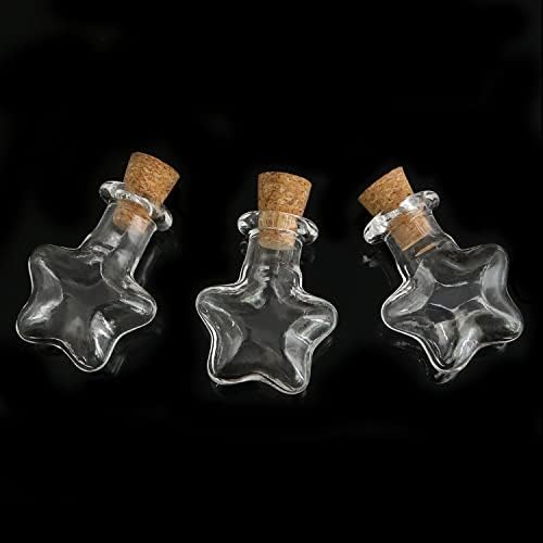 yyangz desejando garrafas pendente 10pcs mini garrafas de vidro fofas pingentes, estrelas moldam pequenas garrafas penduradas