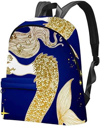 Mochila VBFOFBV para Mulheres Daypack Laptop Backpack Travel Bag Casual, Arte de Marbling Golden