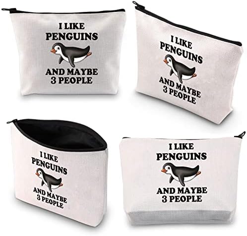 Bolsa de maquiagem de pinguim bdpwss eu gosto de pinguins e talvez 3 pessoas presentes para o amante de pinguims amante de