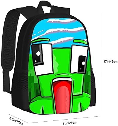 Mochila de impressão multifuncional de 17 polegadas minentpe, mochila de laptop casual de desenho animado de alta capacidade