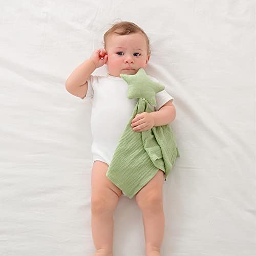 Coberto de segurança do bebê para unissex, algodão algodão algodão macio respirável Toalha calmante Apaziguando brinquedo, presente para brinquedos infantis e crianças, verde