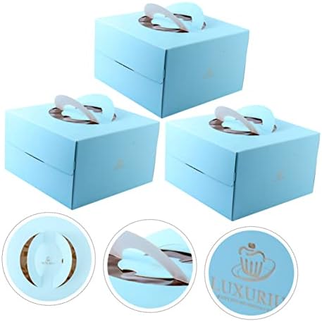 TOFFICU 3PCS Caixas Caixa de bolo portátil Caixa de bolo transparente Mini muffins Recipientes de sobremesa Recipientes de