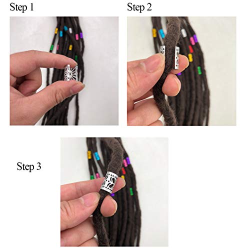 Messen 170 peças dreadlocks miçangas de alumínio multicolorido bloqueios de pavão de alumínio de metal decoração de cabelo jóias de cabelo