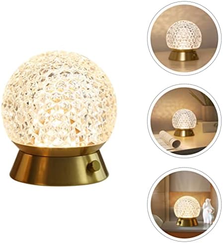 Lvicador de tabela de luminária de bola de cristal Novo: lâmpada de bola dourada à cabeceira da noite leve Fada Fada