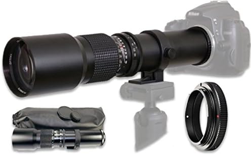 Lente telefoto manual de 500 mm f/8 para Canon EOS 80D, 70D, 60D, 60DA, 50D, 40D, 30D, 1DS, Mark III II, 7d, 6d, 5d, 5ds, rebelde T6s, T6i, T6, T5i, T5, T4i , T3i, T3, SL1 Digital SLR câmeras - preto