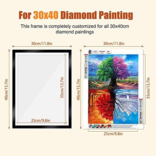 6 Frames de pintura de diamante de embalagem, molduras para tela de pintura de diamante 12x16in/30x40cm