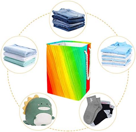 Rainbow Laundry Cloth Turgo embutido embutido com suportes destacáveis ​​cesta de lavanderia com alças
