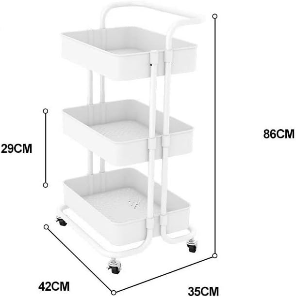 MJWDP Kitchen Storage Rack Room Banheiro de escritório Rack de carrinho de alimentos Caixa de armazenamento 3 camadas 3 camadas