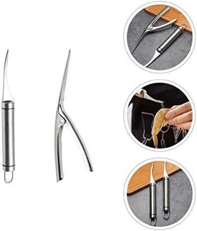 UPKOCH SHRIMP EVEINER DE SHRIMP EVEINE Tool Tool Camarão Peeler Seafood Deveiner Ferramenta de limpeza de camarão Aço inoxidável: Faca