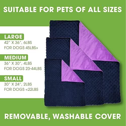 Cobertor pesado com barmy para cães com cobertores de trovão lavável para cães, cobertor interno resistente à água, ajuda