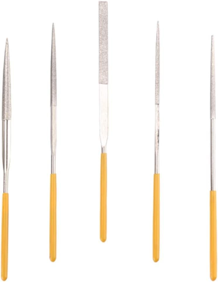 Guangming - conjunto de arquivos de agulha de diamante, 5 peças variadas arquivos de agulha de aço de lã de madeira conjunta para escultura artesanal, madeira, metal e modelo