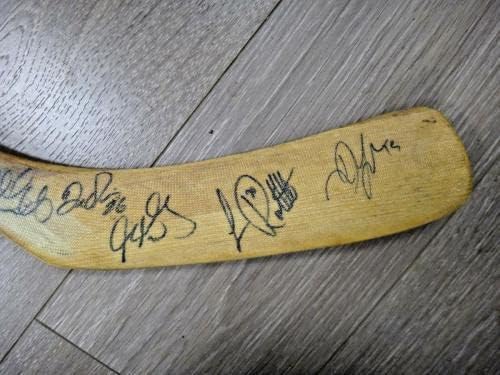 Luc Robitaille Team assinou Stick Stick 14 Assinaturas LA Kings Tape foi removida - Autographed NHL Sticks