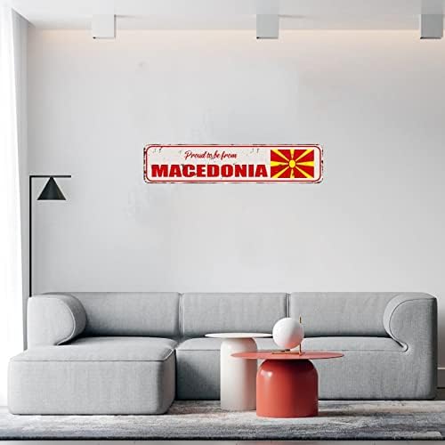 Citações de parede de vinil adesivos orgulhosos de serem da Macedônia Decalques de parede fofos adesivos de decoração de casa bandeiras