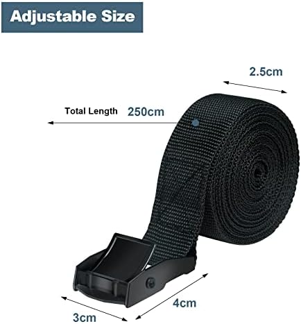 Chave de lasca de 6 embalagem com fivela, 1 x 98 Ajuste ajustável tira, alças de carga de carga pesada de nylon até 700 libras para