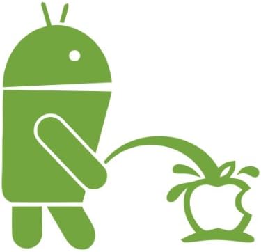 Android Peeing no Apple Die Cut Decals Vinyl Sticker - Lime de 5,5