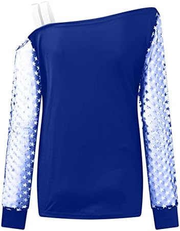 Mesh fora do ombro feminino Top Top Sexy Blusa de shinestone camisetas