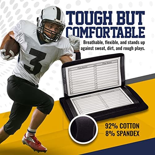 GSM Brands Quarterback Play Play Wrist - Tamanho adulto - Playbook Pro Football Brand Playbook - 20 pacote
