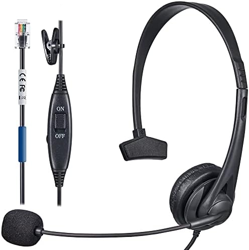 Fone de ouvido do telefone RJ9 com cancelamento de microfone e ruído de microfone, fone de ouvido com fio cis compatível com