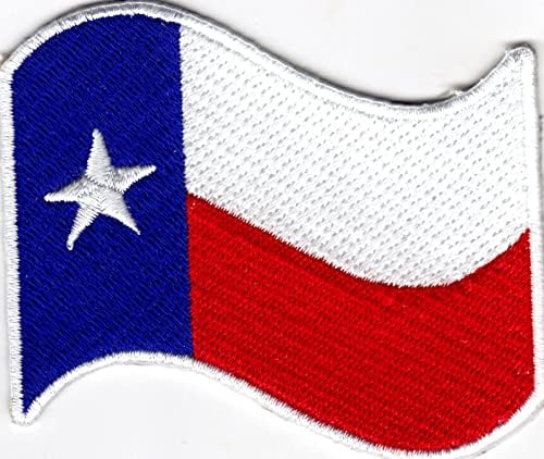 Bandeira do Estado do Texas acenando ferro em patch solar estrela estatal