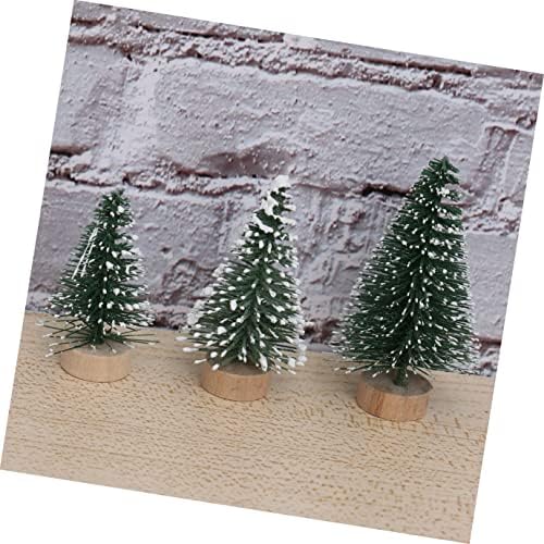 Favomoto 10pcs neve cm madeira com artesanato pequeno barra artificial barra mini árvore plástico janela decoração de casa
