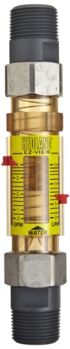 Hedland H621-604-R EZ-View Ometer com sensor, polifenilsulfona, para uso com água, faixa de fluxo de 0,5-4 gpm, 1 NPT macho