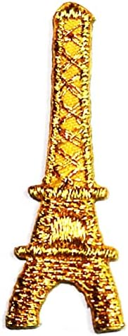 Kleenplus Mini Ouro Eiffel Tower Paris France Landmark francês Cartoon Ferro bordado em costura no crachá para jeans jaquetas chapéus mochilas camisetas Apliques de adesivos e remendos decorativos