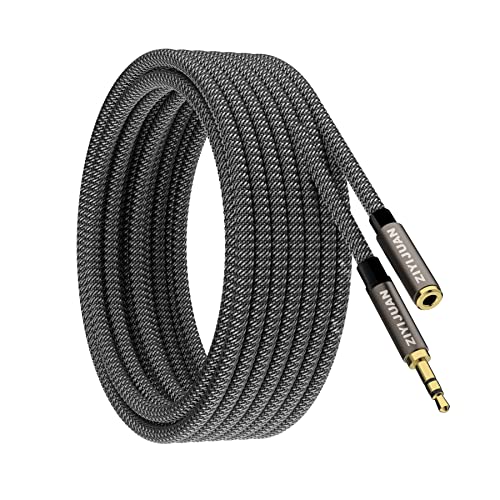 Cabo de extensão de fone de ouvido, 3,5 mm 20ft/6m masculino para fêmea de áudio estéreo sem perda de áudio som premium de extensão