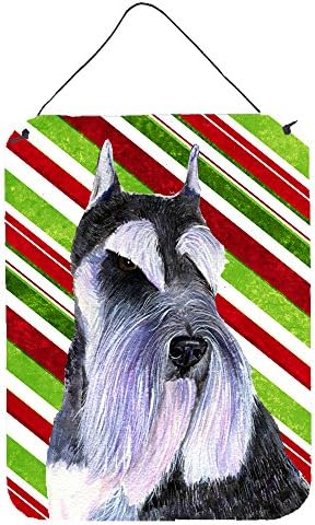 Tesouros de Caroline SS4546DS1216 Schnauzer Candy Holiday Holiday Christmas Metal Wall ou Pooting Prints, 12x16, multicolor
