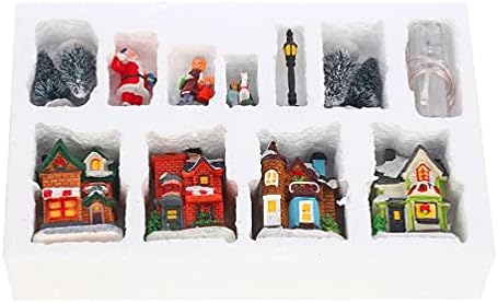 10pcs/conjunto de Natal Santa Snowy House Snowy Scene Scene Confir