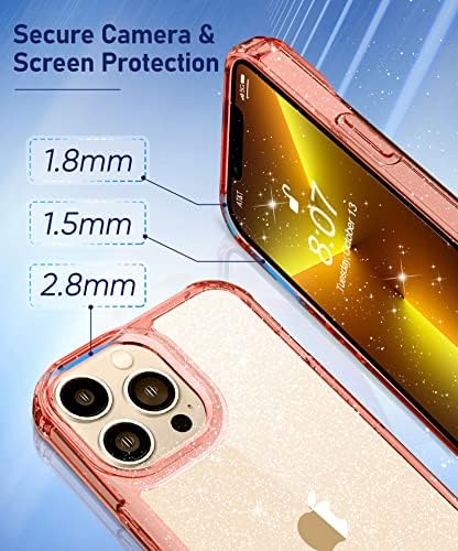Pacote mtvoox - compatível com o iPhone 13 pro case bishinkle clear + transparente rosa