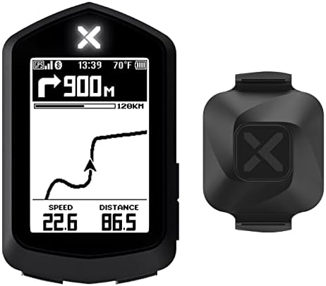 Xoss Nav Cycling/Bike Computer com Vortex GPS sem fio Ant+ ciclismo GPS com Bluetooth, Ipx7 odômetro de velocidade de bicicleta à prova d'água com LCD de 2,4 polegadas e luz de fundo automática se encaixa em todas as bicicletas