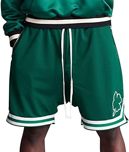 Aiihoo Men's Clovers Imprima shorts esportivos casuais para a execução de ginástica de ginástica de vôlei de ginástica de ginástica