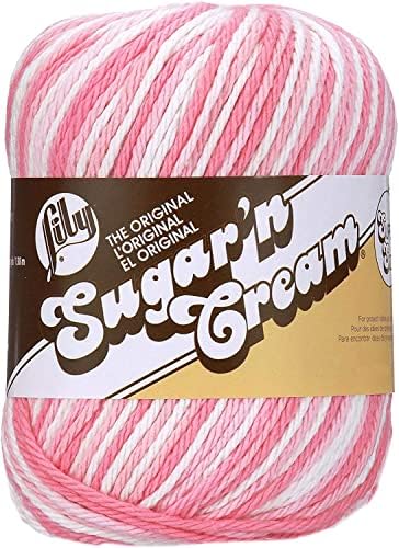 Lily Sugar'n Creme Super Tamanho Morango Fio - 6 Pacote de 85g/3oz - Algodão - 4 Médio - 150 jardas - Trocas/Crochet
