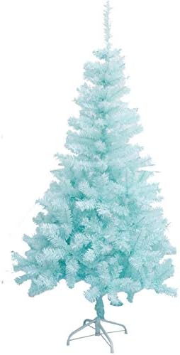 ZPEE Blue PVC Christmas Tree, Artificial Tree de pinheiro de decoração de articulação artificial com suporte de metal fácil de montar a árvore nua 1,5m