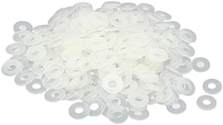 X-dree m4 x 9mm x 1mm de nylon arruelas isolantes de nylon gaxas espaçadoras 400pcs (m4 x 9 mm x 1 mm nylon arandelas aislantes planas juntas separades blanc-o 400pcs
