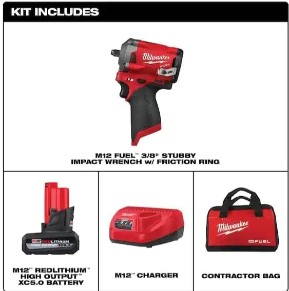 Milwaukee M12 combustível de 12 volts-Íons de íons de lítio sem fio sem fio sem fio 3/8 pol.