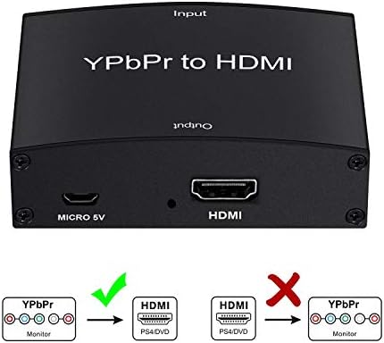 Componente para adaptador HDMI, YPBPR para HDMI Coverter + R/L, Componente NewCare 5RCA RGB para HDMI Adaptador de conversor, suporta o Adaptador de Audio de vídeo 1080p para DVD PSP para HDTV Monitor