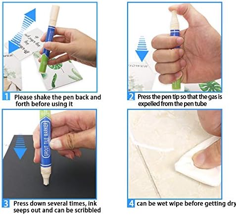 Grout limpo- caneta branca projetada para restaurar e retoques para cozinha, banheiro e linhas de rejunte de azulejos de piso