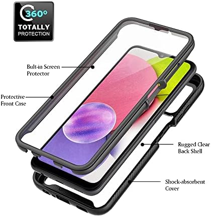 Caixa de capa de telefone Caso de proteção completo compatível com Samsung Galaxy A03S 166mm PC Hard PC+Soft Silicone TPU 3in1 Tampa