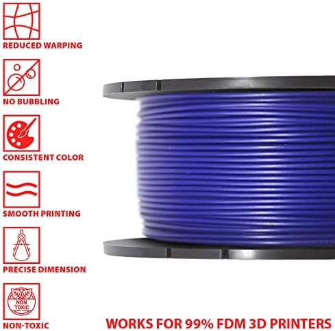 Xyzprinting ABS 3D Filamento, sem NFC, precisão dimensional +/- 0,02 mm, 600g Spool, 1,75 mm, azul