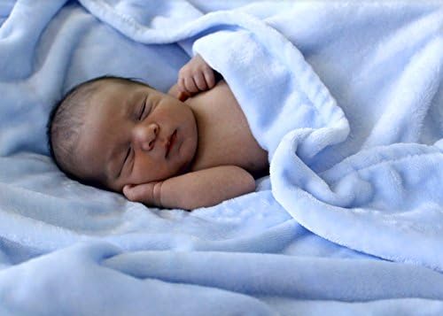 Maior conforto cobertor de bebê luxuosamente macio - azul bebê - 30 x 40 - cobertores de bebê super macios para meninos | Recebimento de cobertor | Ideal para recém -nascidos, berços, carrinhos de bebê e chuveiros