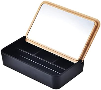 Caixa de armazenamento de jóias multifuncionais SOGOLI com berros de colar de mesa espelhado acabamento na caixa de mesa de armazenamento espelho de maquiagem