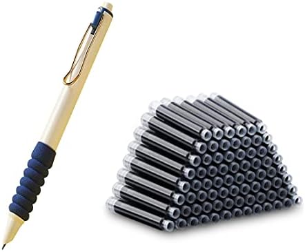 LORSER 1 PCS+50PCS Black Ink - A caneta de tinta retrátil de nova atualização de 2023, Super Soft non, Slip Grip, para escrever caneta de escrita de tinta do tipo WritingPress, caneta retrátil de prensa retrátil