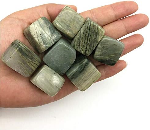 Seewoode AG216 100g de renda verde natural jade cubo polido pedras de cristal curando pedras de pedras preciosas e minerais