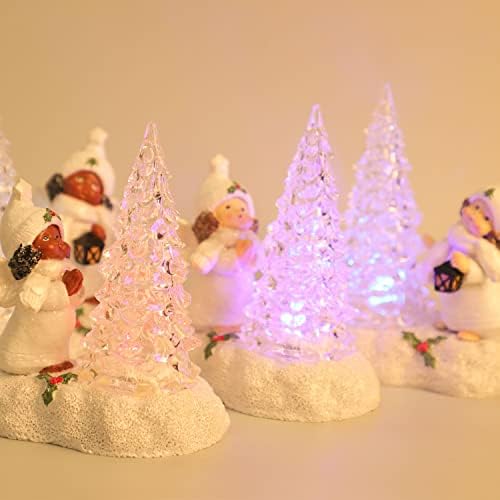 Árvore de Natal 2 Pares de Angel Christmas Decorações Luz com luzes multicoloridas brilhantes e temporizador para decoração de Natal