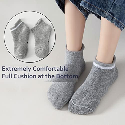 EPEIUS KILS CUSHIONED SOCKS LOW CUT/NO SHOW RUNDING SOCKS CULTO CURPO CURTO CURTO SOCAS ATLÉTICAS PARA MENINAS MENINAS 6 PACK 4-14 ANOS