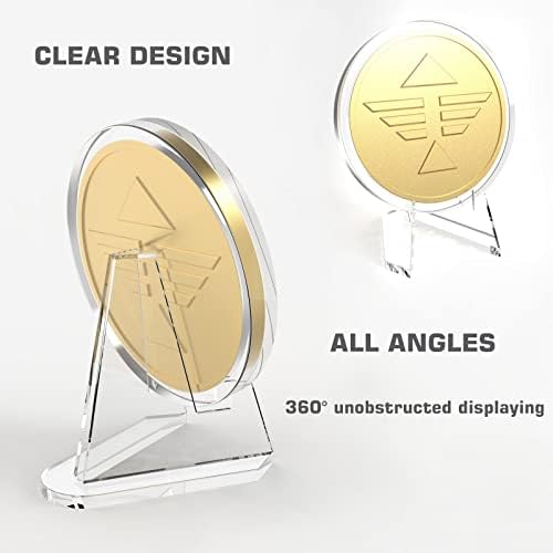Stands de exibição de moedas de acrílico ami, 12 pcs Clear Challenge Coin Display Holder de cavalete para exibição Pocket