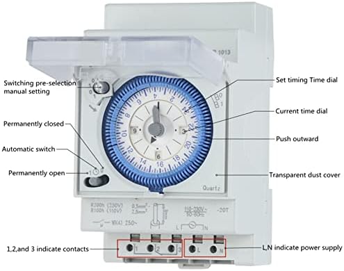 Relé de tempo infri Sul181d 220V 24 horas Industrial Time Switch Track Instalação Timer mecânico