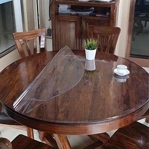 Protetor de tampa de mesa de PVC transparente, almofadas de mesa sem deslizamento para mesa de jantar na mesa redonda de odorless